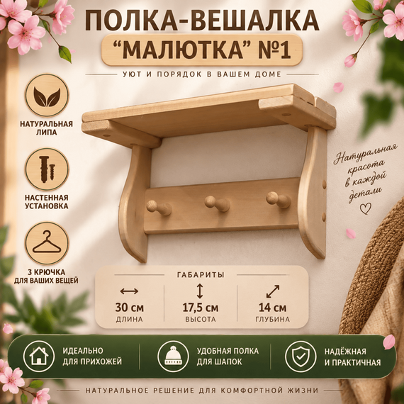 Полка-вешалка "Малютка" №1 