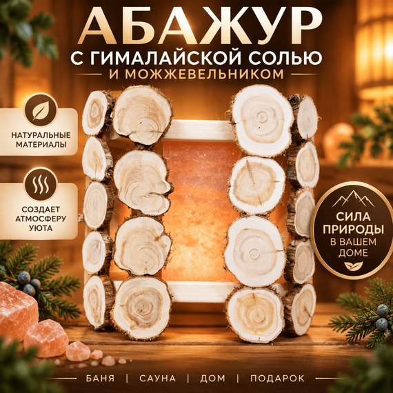 Абажур с Гималайской солью и можжевельником 